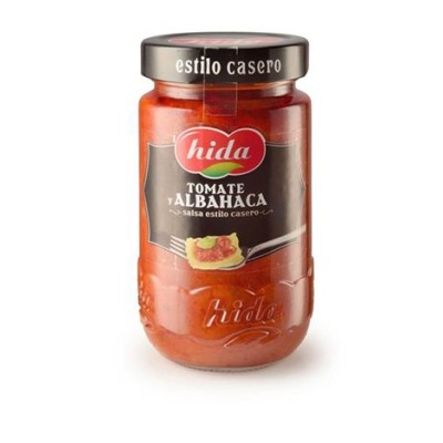 SALSA TOMATE Y ALBAHACA 350G. HIDA