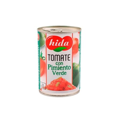 TOMATE Y PIMIENTO VERDE 400G. HIDA