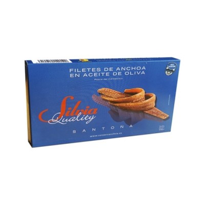 ANCHOA CANTÁBRICO  EN ACEITE DE OLIVA , 18/20 LOMOS, 110 GR. SILVIA