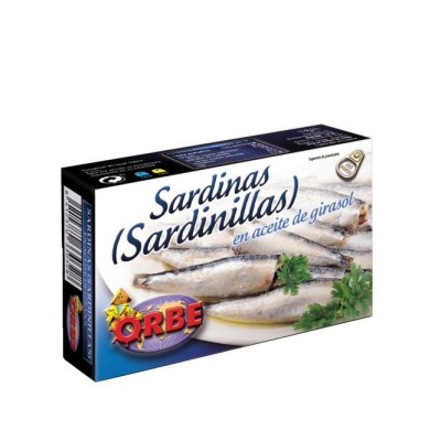 SARDINA EN ACEITE DE GIRASOL 5/8P. 90G. ORBE