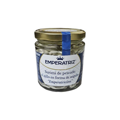 SURIMI DE PESCADO AL AJILLO EN FORMA DE ANGULAS TARRO 250 G. "EMPERATRICITOS"